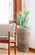 Wicker Banana Rope Tall Floor Planter with Metal Pot