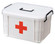 White Empty Medical Box for Home Emergency Supplies, Travel, Car, and Dorms – Compact First Aid Box with Handle, Detachable Tray and Locking Lid – Medical Organizer and First Aid Kit Storage