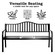 Outdoor Powder Coated Steel Park Bench, Garden Bench with Pop Up Middle Table, Lawn Decor Seating Bench for Yard, Patio, Garden, Balcony, and Deck