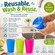 7 oz Reusable Plastic Drinking Tumblers, 6-Piece Kids Party Cup Set, Assorted Red Green Blue, Two of Each for Home Meals Picnics Outdoor Use