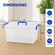 Basicwise Clear Tote with Latching Lid - Stackable Plastic Organizer Bin, Durable Container for Home, Office, or Closet - Built-In Handles, Transparent Design, Modern Style, Large Capacity