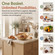 Set of 5 Natural Bamboo Oval Storage Bread Basket Storage Display Trays