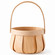 Small Round Natural Woodchip Wooden Decorative Storage Basket with Handle
