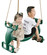Plastic Double Glider Playground 2 Person Swing, Green Plastic Double Glider Playground 2 Person Swing, Green