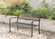 Steel Outdoor Patio Garden Park Seating Bench with Cast Iron "Welcome" Backrest, Front Porch Yard Bench Lawn Decor