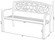 Steel Outdoor Patio Garden Park Seating Bench with Cast Iron "Welcome" Backrest, Front Porch Yard Bench Lawn Decor