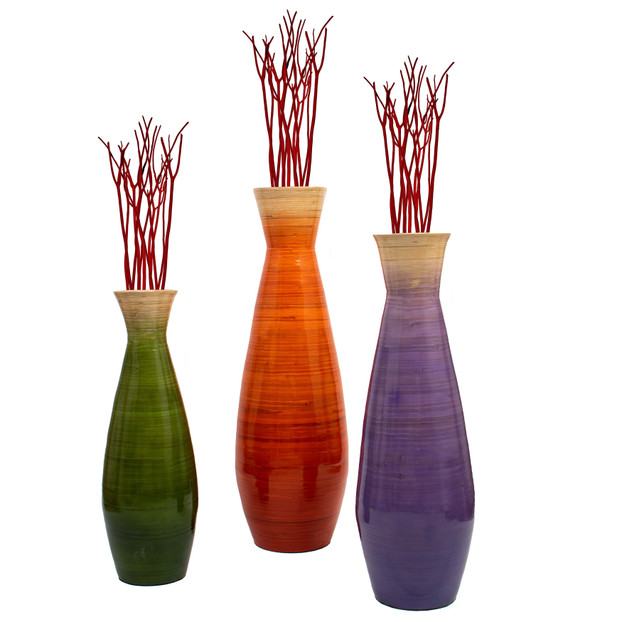 Tall Bamboo Floor Vases