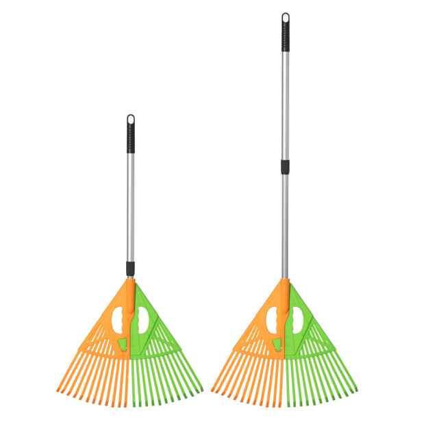 Gardenised Extendable Long-Handle Leaf Grabber Rake Broom for Leaves Grass and Yard Debris Perfect for Routine Garden Cleanup and Daily Outdoor Maintenance