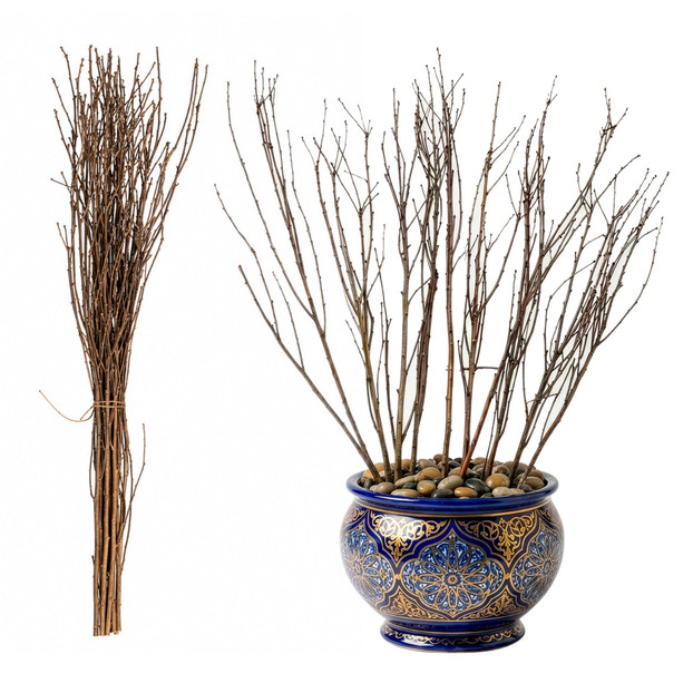 Uniquewise 37-inch Silver Willow Branches for Home Decor and Events, Brown