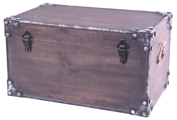Vintage Industrial Style Trunk with Lockable Latch