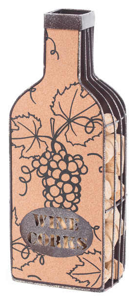 Vintage Metal Bottle Shaped Wine Cork Holder