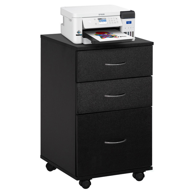 Mobile File Organizer Cabinet with 3 Drawers and Rolling Casters - Perfect for Home Office and Workspace - Fits Under Desk for Convenient Storage of Letters and Documents