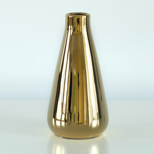 Decorative Ceramic Modern Centerpiece Table Flower Vase, Gold