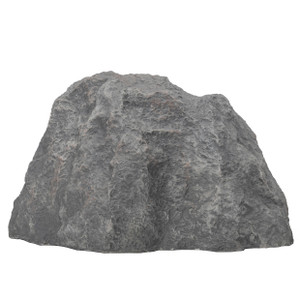 Decorative Outdoor Weather-Resistant Artistic Artificial Faux Stone Rock, Garden Patio Granite Grey Fiberglass Stone