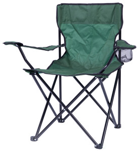 Portable Folding Outdoor Camping Chair with Can Holder, Green