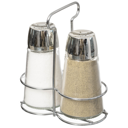 Basicwise Multifunctional Glass Salt and Pepper Shaker Set with