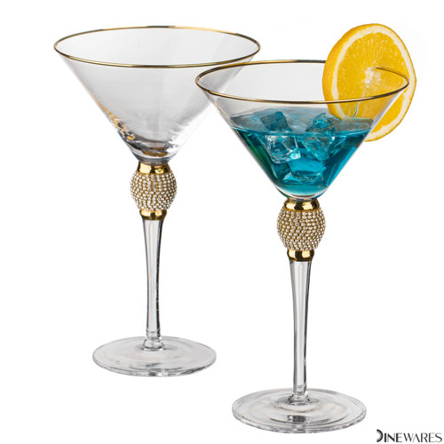 Wilmax | Handgefertigt Martini-Gläser 2 Stück | 200ml | Julia Brille | Martinigläser | Cocktail-gläser | Martiniglas | Grappagläser | Trinkgläser Set | Perfekt für Zuhause, Restaurants und Partys