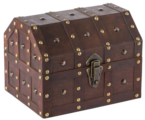 Pirate Treasure Box, Metal Lock Decorative Beautiful Wood Storage Box For  Women For Home Office 