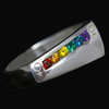 Sterling Silver Rainbow Female Ring set with Semi Precious Natural stones