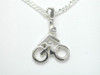 Sterling Silver Large Rider on Bike Necklat 14mm