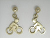 9ct yellow gold Mini Bike Drops Earrings 10mm