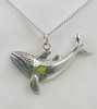 Sterling Silver Whale Necklat stone set eye( avail in gold upun request)