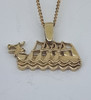 9ct Gold Large Dragon Boat Necklat