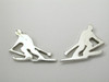 Sterling Silver Skier Stud Earrings 11mm 