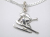 Sterling Silver Downhill Skier Necklat 17mm 