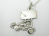 Sterling Silver Sprint Car Large Necklat 