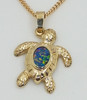 9ct Solid Gold Beautiful Crafted turtle ,Solid Opal