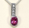 9ct white gold, Pink Tourmaline & Diamond Pendant