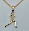 9ct Medium Female Runner Necklace with sapphire 