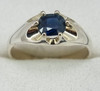 Quality Palladium Silver Gents Natural Sapphire ring