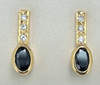 Australian Oval Sapphire & Diamond Earrings
