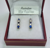 High quality Bright  Australian Sapphire & Diamond Earrings