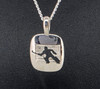 Sterling  Silver Goalkeeper Cushion Disc Necklat 