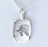 Sterling  Silver Goalkeeper Cushion Disc Necklat 