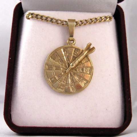 Large 9ct Gold Dartboard Necklat Jewellery Design By Michele
