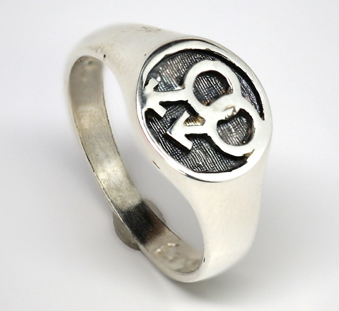 Sterling Silver MM Ring with oxidised effect