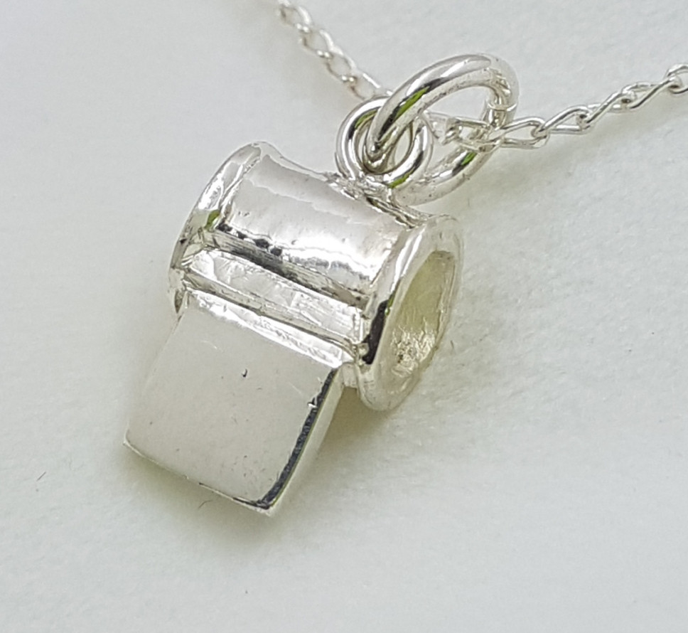 Sterling Silver Whistle Necklat, Available in Gold on request