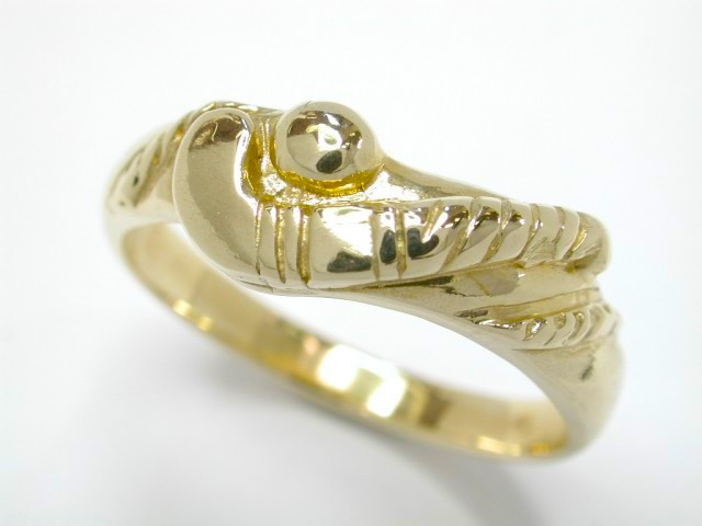 9ct Yg Lightweight stick & ball Ring