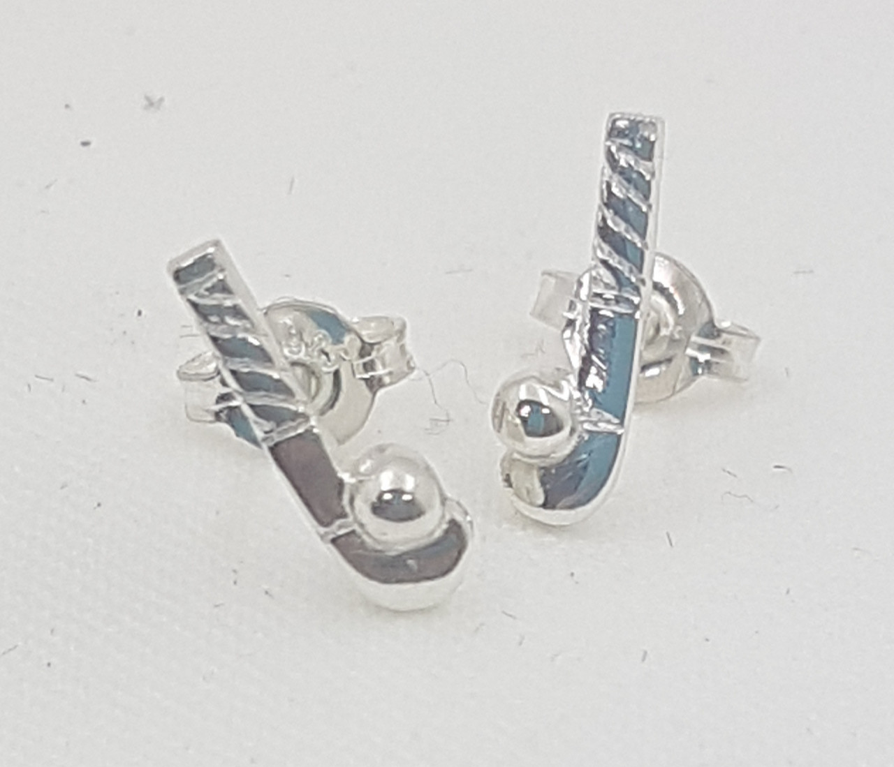 SILVER STICK/BALL STUD EARRINGS