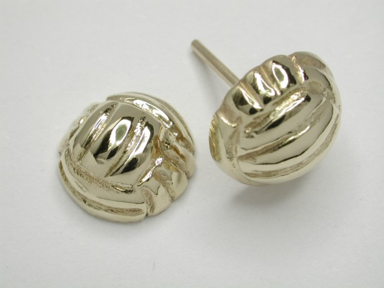 9ct yellow gold Netball Studs Half Dome Earrings 8mm