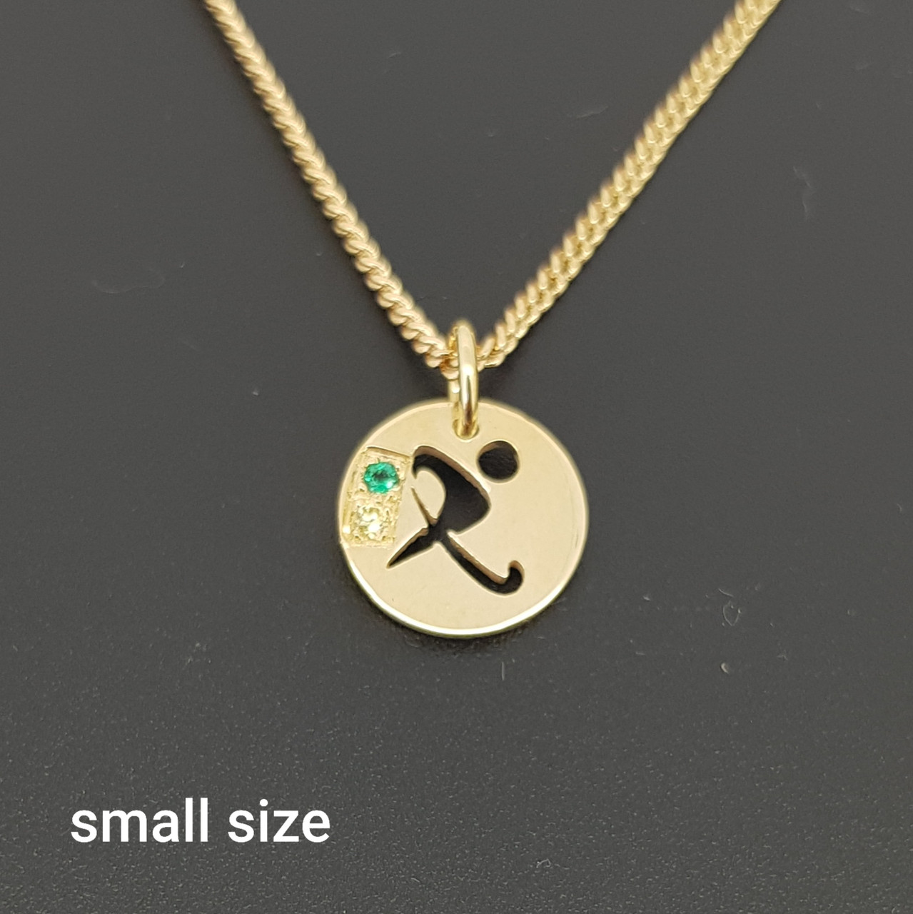 9ct Gold  SMALL Pendant stone set