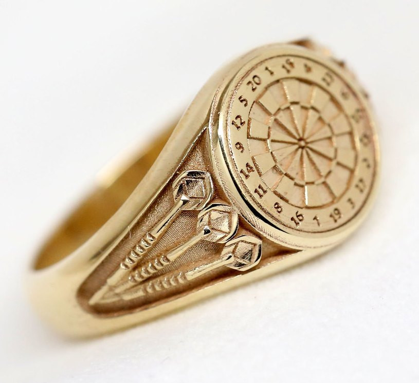  Custom design 9ct Gold Darts Ring EMAIL FOR QUOTE