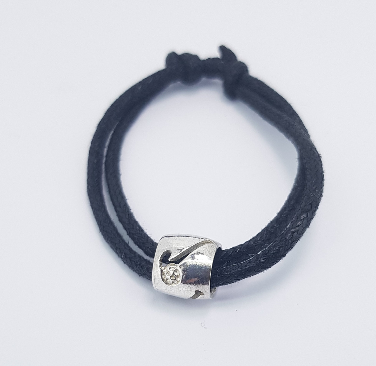 Silver Bead on a cord (Choose either Bracelet or Necklat)