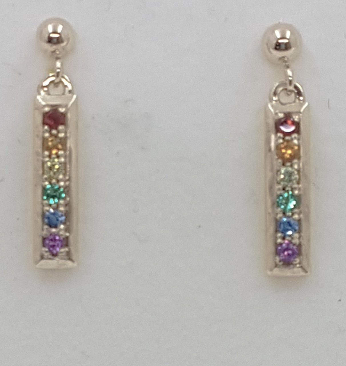 Sterling Silver  Rainbow Drop Earrings