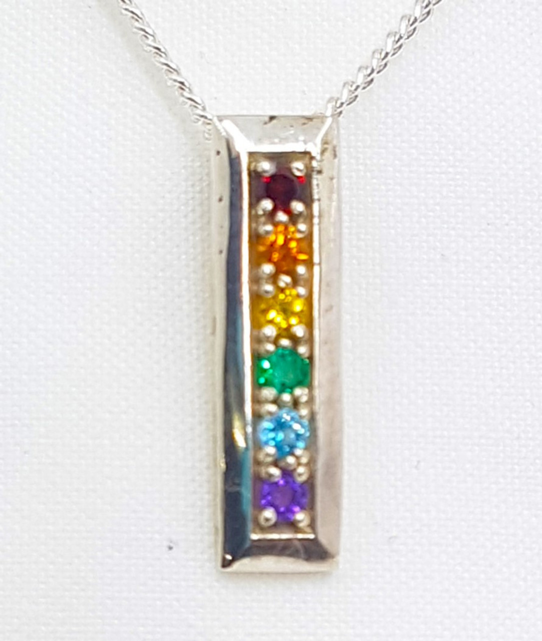 Sterling Silver  Rainbow Set pendant 