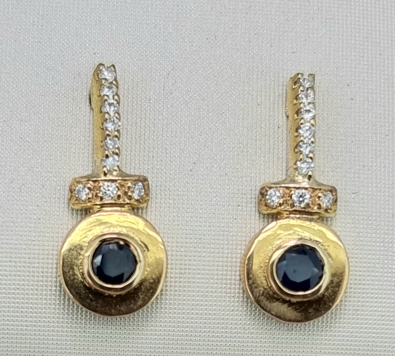 Australian Sapphire & Diamond Earrings